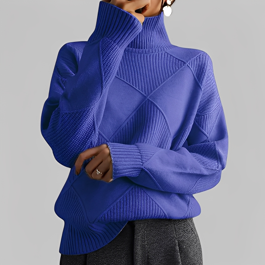 Mariette - Oversized winter turtleneck sweater for women