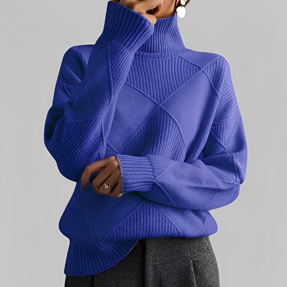 Mariette - Oversized winter turtleneck sweater for women