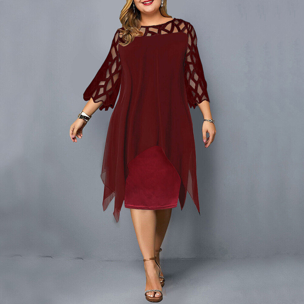 Cathryn - Robe Midi Élégante Taille Plus