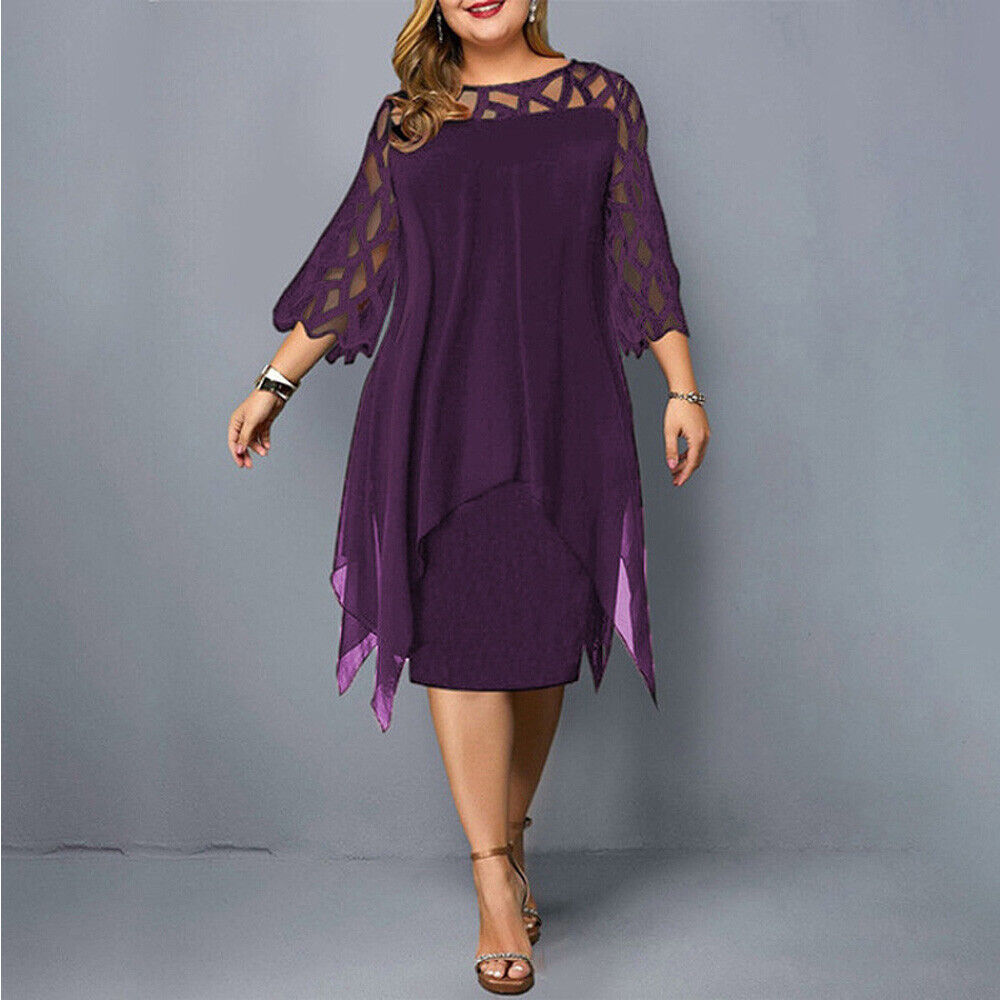 Cathryn - Robe Midi Élégante Taille Plus