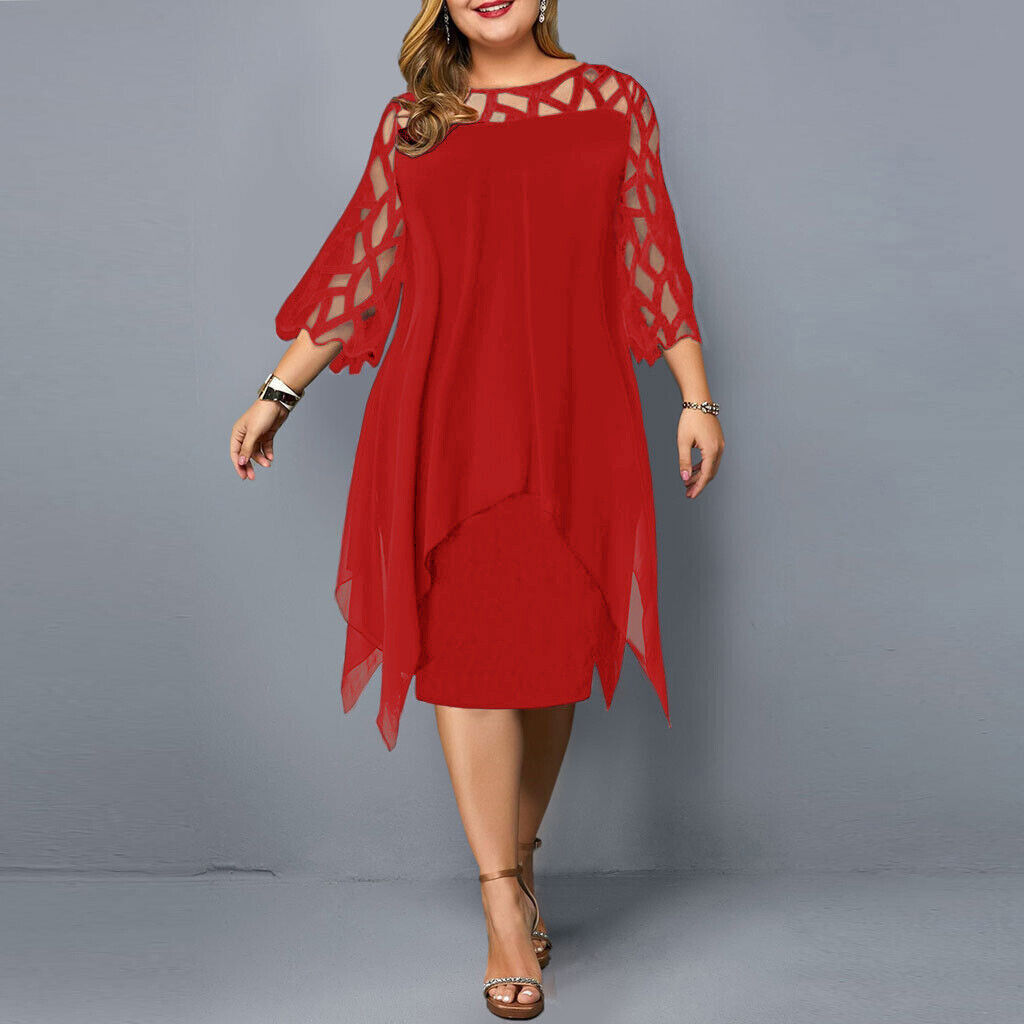 Cathryn - Robe Midi Élégante Taille Plus