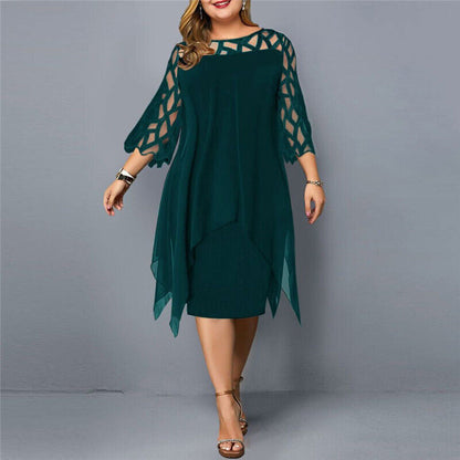 Cathryn - Elegant Mid-Length Dress Plus Size