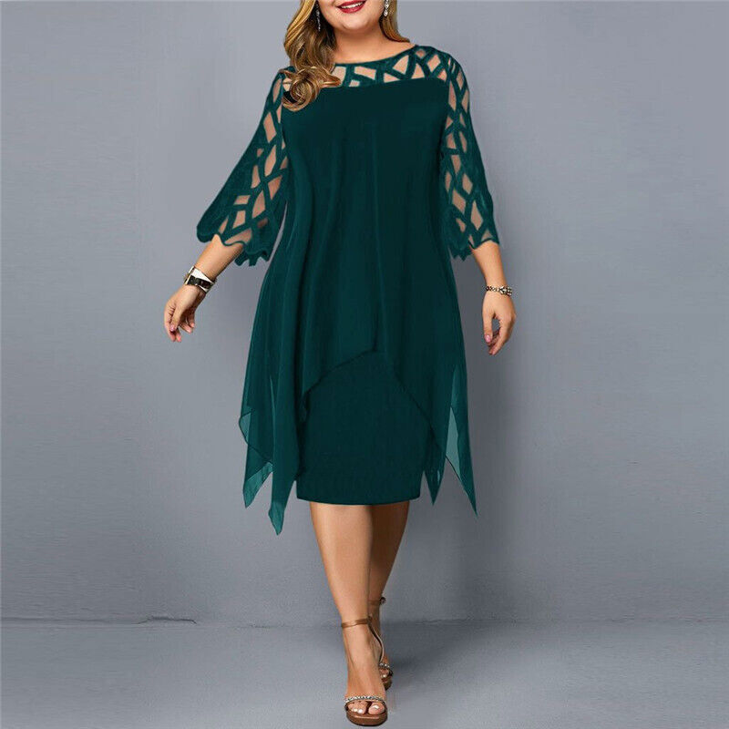 Cathryn - Robe Midi Élégante Taille Plus