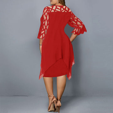 Cathryn - Robe Midi Élégante Taille Plus