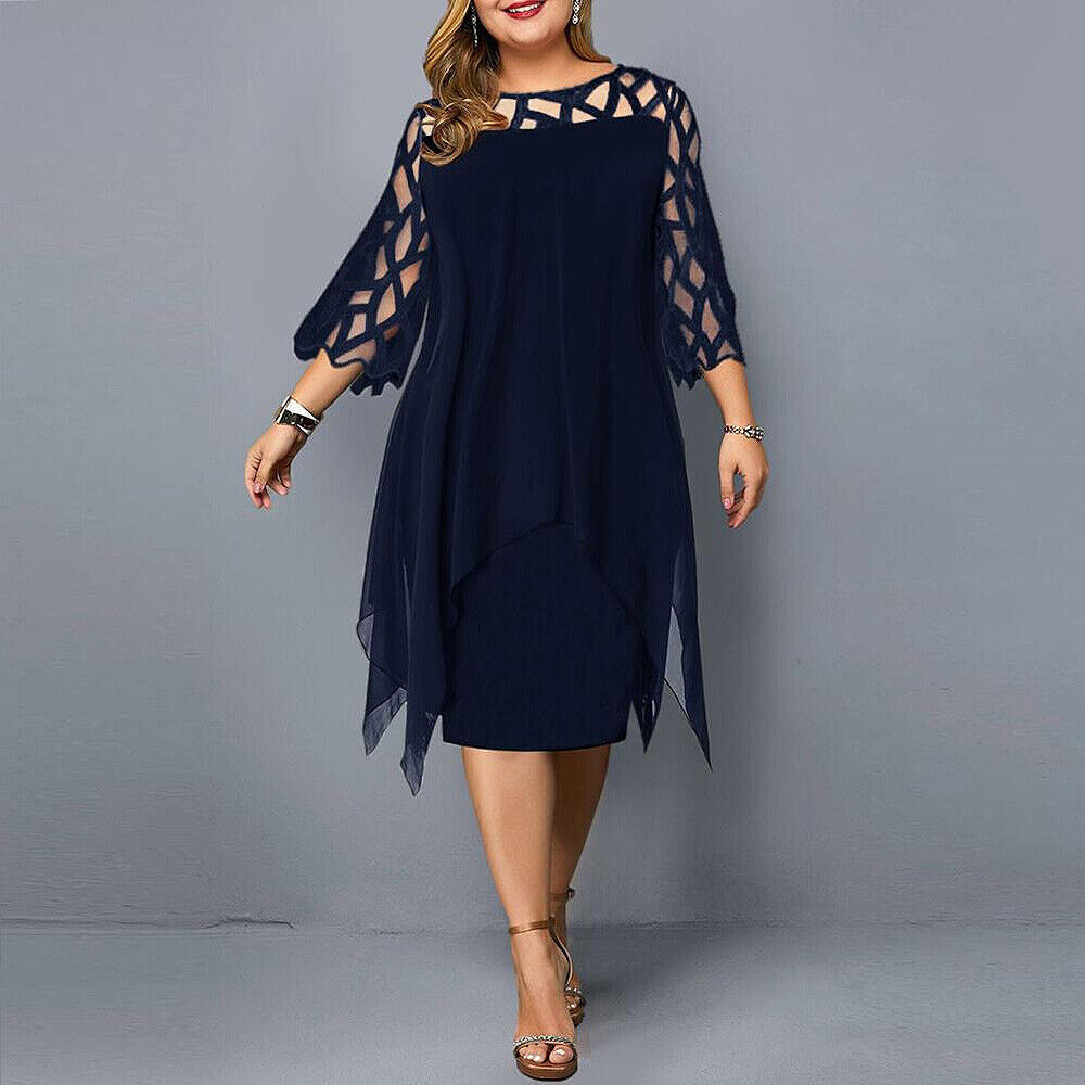 Cathryn - Robe Midi Élégante Taille Plus