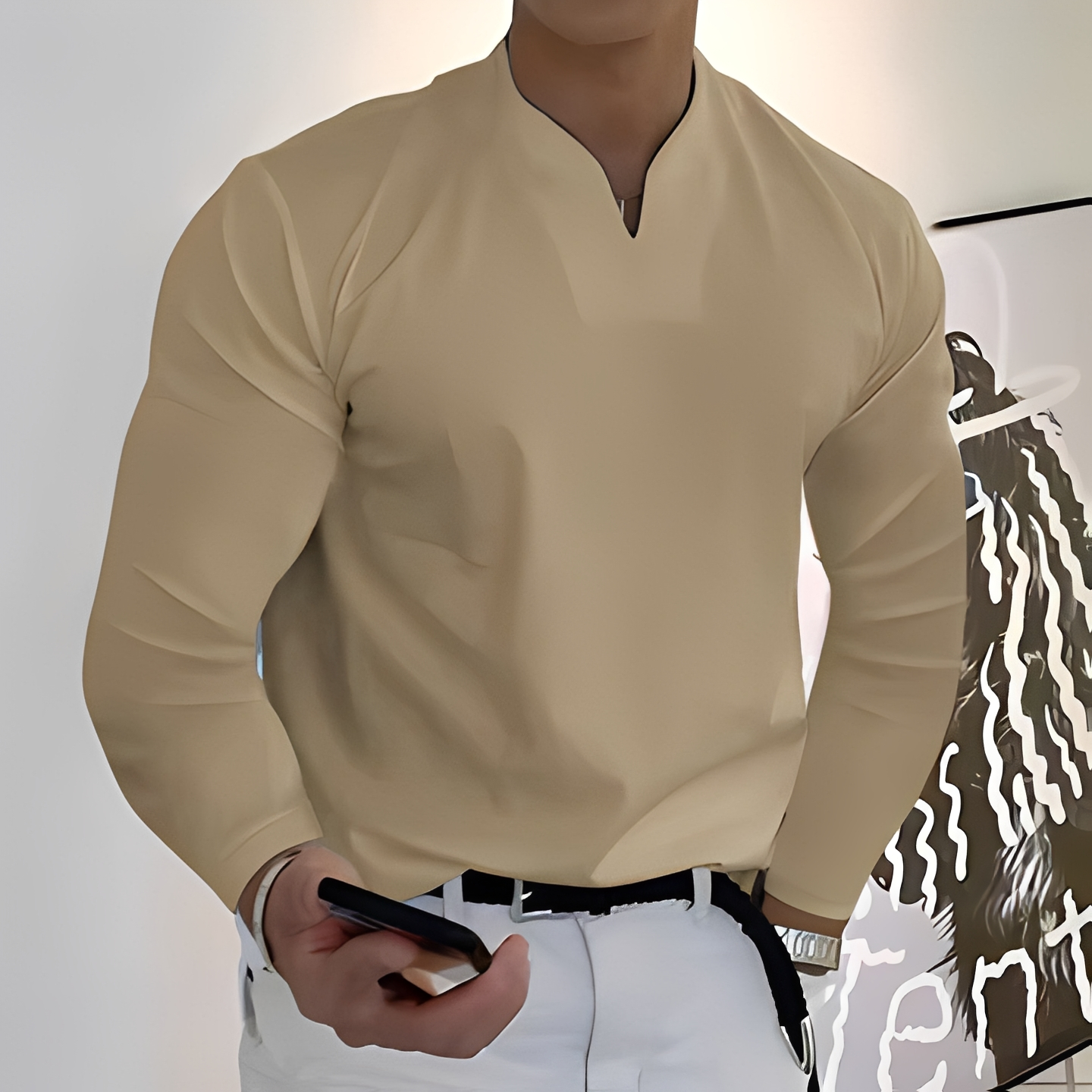 Karlo - Chemise tendance à manches longues pour homme