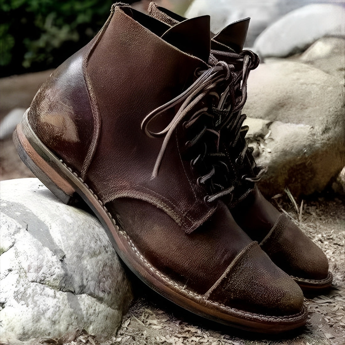 Hanzo - Bottines classiques à lacets pour homme