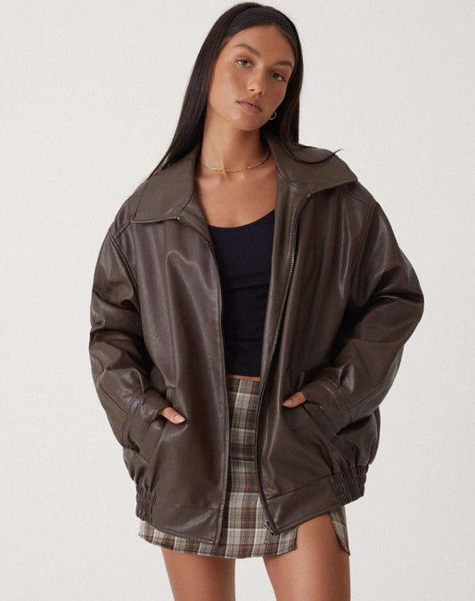 Ariane – Veste en cuir oversize pour femmes