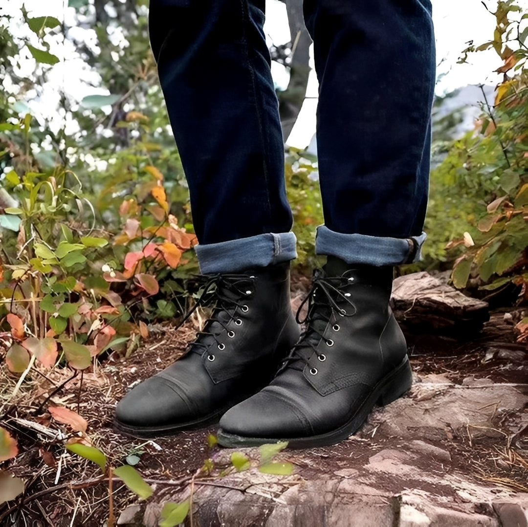 Hanzo - Bottines classiques à lacets pour homme