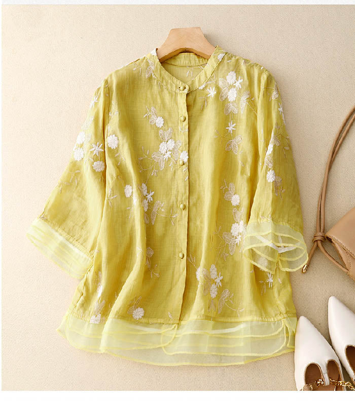 Elaine - Blouse Brodée Multifonction